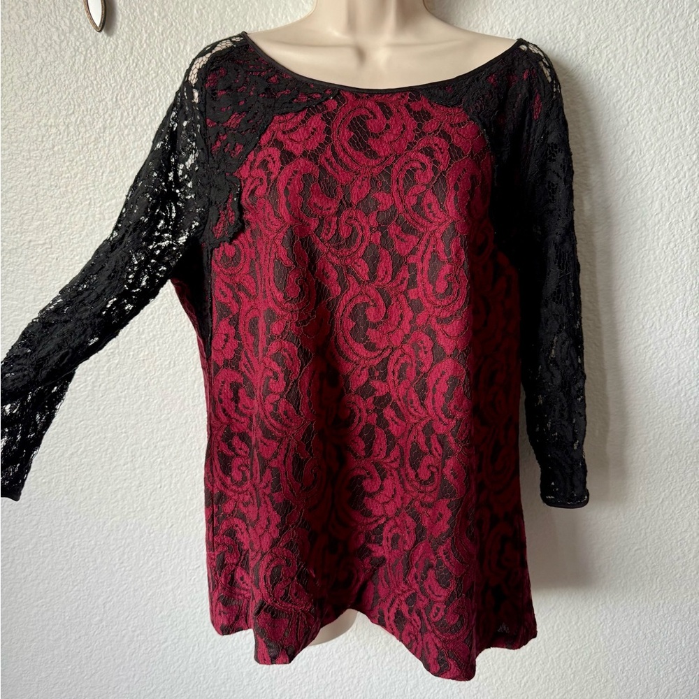 Ann Taylor lacy tunic blouse